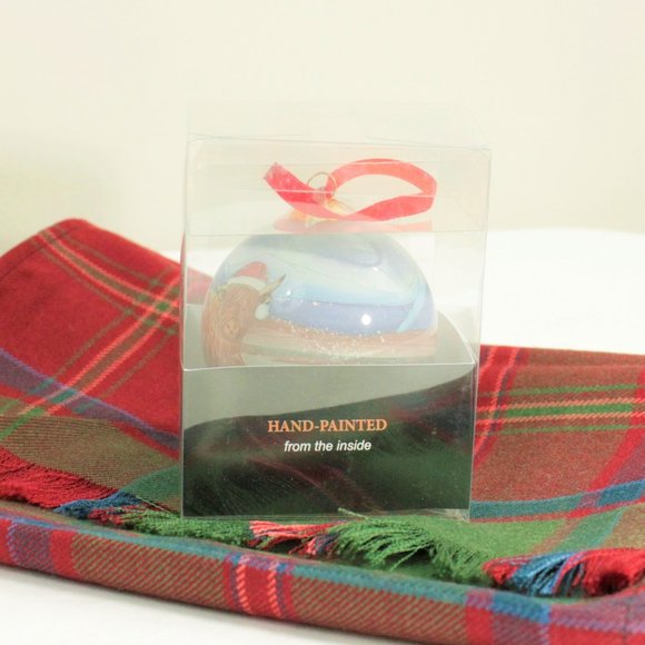 New Scottish Highland Cow Glass Painted Christmas Tree Ornament From Scotland - Picture 5 of 10